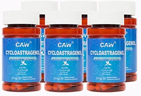 CAW Hypersorption Cycloastragenol 5Mg | Telomere Length Support | DNA Health Immunity Boost Anti-Aging | 30 Enteric-Coated Capsules 6 Bottles by CAW