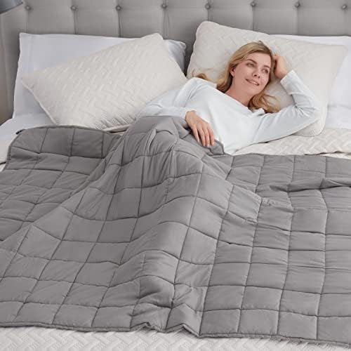 SERTA Zen Rest Wrinkle Resistant Adult Heavy Weighted Throw Blanket Filled with Glass Beads, 15 lbs (60 in x 80 in), Grey - Image 4