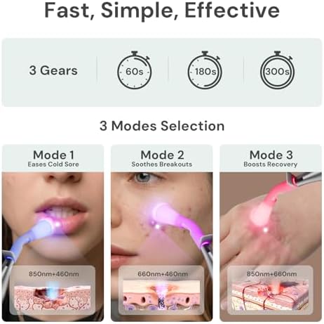 Red Light Therapy for Face, FSA-HSA Cold Sore Therapy Wand for Lips & Skin - Image 3