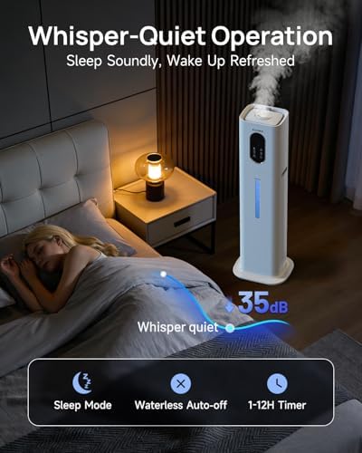 Humidifiers for Bedroom 500 sq ft,2.1Gal/8L Dual Mist Humidifier Large Room - Image 4