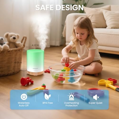 URPOWER 300mL Essential Oil Diffuser Ultrasonic Aromatherapy Diffuser - Image 6
