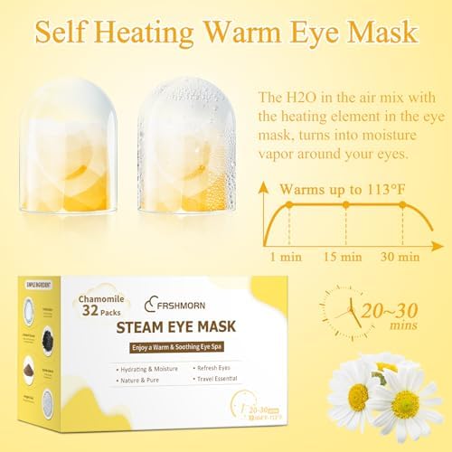 32Packs Steam Eye Mask Heated Eye Masks For Dry Eyes, Chamomile - Image 5