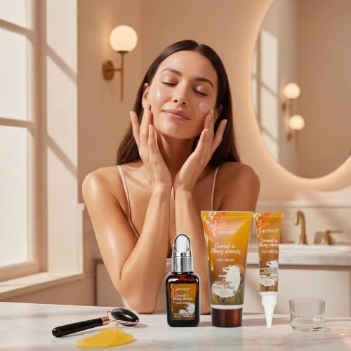Bath and Body Gift Set, 24Pcs Coconut & Honey Almond Spa Gift Basket - Image 5