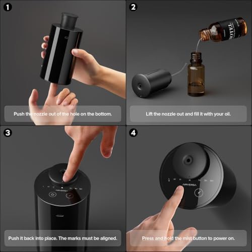 Airversa AN6 Waterless Diffuser for Essential Oil for Home, Room, Black - Image 2