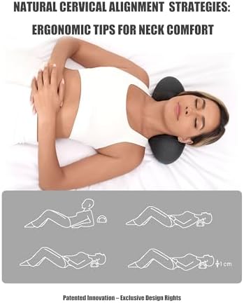 Bespilow Cervical Neck Pillow for Pain Relief, Dual-Layer Memory Foam Orthopedic Contour Pillow for Office,Travel, Ergonomic Neck Support for Back Sleepers,Cooling Breathable Case (US Design Patented) - Image 4