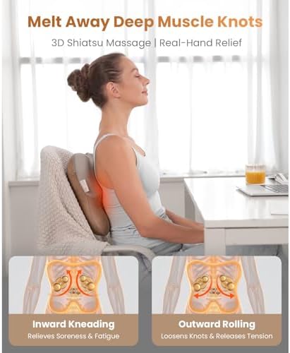 BOB AND BRAD Back Massager with Heat FSA Eligible, EZBack Corded Back Massager for Pain Relief Deep Tissue, Shiatsu Back Shoulder and Neck Massage Pillow, Soothing Full-Body Relief for Women Men - Image 5