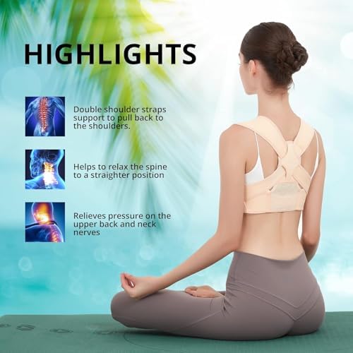 JMPOSE Posture Corrector for Back Support: Adjustable Shoulder Posture Brace for Men and Women (Beige, Large/X-Large) - Image 6