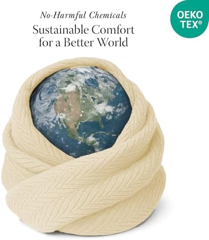 Threadmill Luxury 100% Cotton Twin Herringbone Blanket, Vanilla Cream - Image 6
