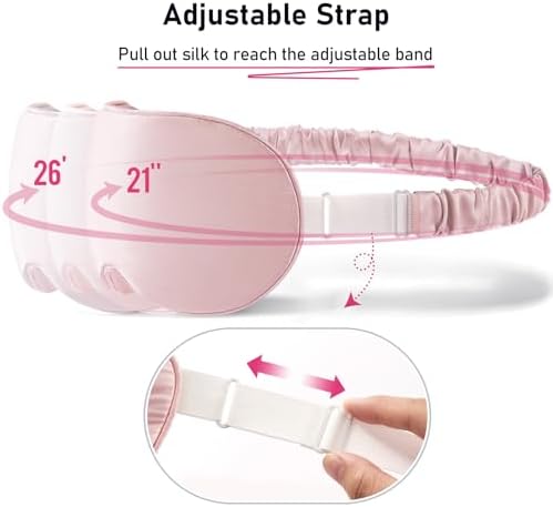 LitBear 100% 22 Momme Mulberry Silk Sleep Mask - 3D Contoured, Light Pink - Image 5