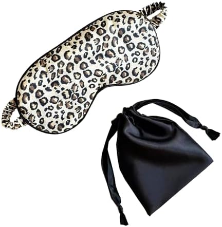 [1 Pack] QSYW Sleep Masks, Satin Eye Mask for Sleeping - Silky Eye Masks Bulk with Storage Bag & Elastic Strap,Leopard by QSYW
