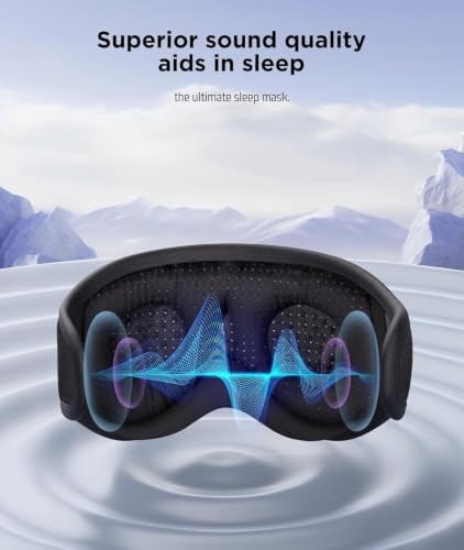 LC-dolida Sleep Mask Bluetooth Headphones Weighted Sleeping Mask 3D Eye Mask Pressure Relief Night Sleep Eye Mask Music Sleeping Headphones for Side Sleepers Meditation Gifts for Men Women - Image 5