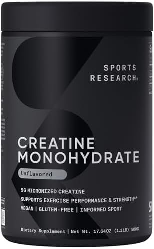 Sports Research® Creatine Monohydrate Powder 5g, Unflavored (100 Servings) by Unknown