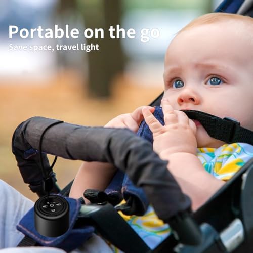Mini Portable Sound White Noise Machine Baby Patter for Sleep with 30 Soothing Sounds for Baby Kids Adults 32 Volume Levels Sleep Soother Auto-Off Timer for Travel Home Office Privacy - Image 5