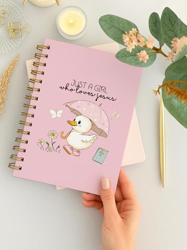 Cute Christian Journals for Women- Just a Girl Who Loves Jesus Hardcover Pink Spiral Notebooks, Christian Girl Energy Journal for Note Taking, Religious Faith Gifts for Daughter/Teen Girls393 - Image 3