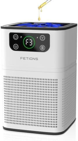 Air Purifiers for Bedroom Home, FETIONS Air Cleaner with Fragrance Sponge Sleep Mode 3-in-1 Filtration System, Compact with H13 Filter for Pet Dander Pollen Smoke Dust Odor, White,1 Pack by KCSUPPLIER