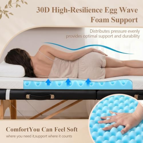 Gerrii Massage Bed Topper for Lash 73" x 29" x 3" 30D High Density Egg Foam - Image 3