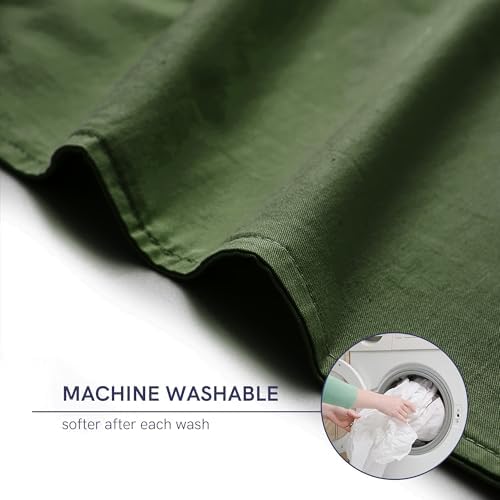 YnM Cotton Duvet Cover for Weighted Blankets (88''x104'') - Amy Green Print - Image 5