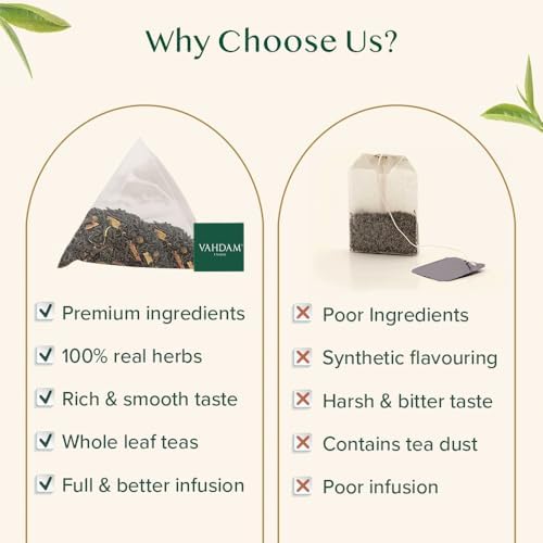 VAHDAM Vanilla Chai Teabags (100 Count) Vanilla Tea Blend Pyramid Tea Bags - Image 5