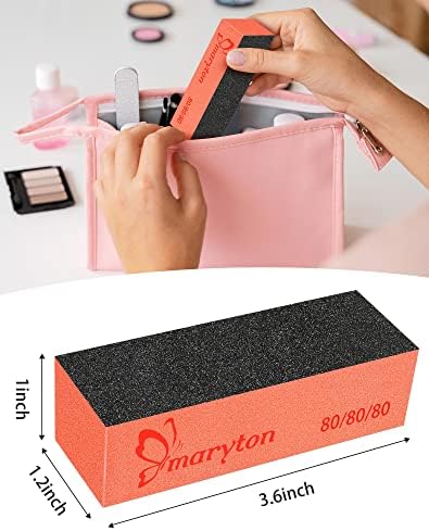 Maryton Nail Buffer Sanding Blocks, 80/80 Grit for Acrylic Nails, 10PCS - Image 4