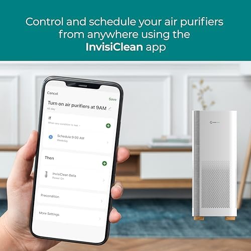 Air Purifiers for Home, Large Room Covers 1500 Ft², H13 Medical Grade True HEPA Air Filter, Ideal for Allergies, Cat, Dog, Pet, Hair, Pollen, Smoke, Dust, Bedroom Air Filter, WiFi, InvisiClean Bella - Image 3