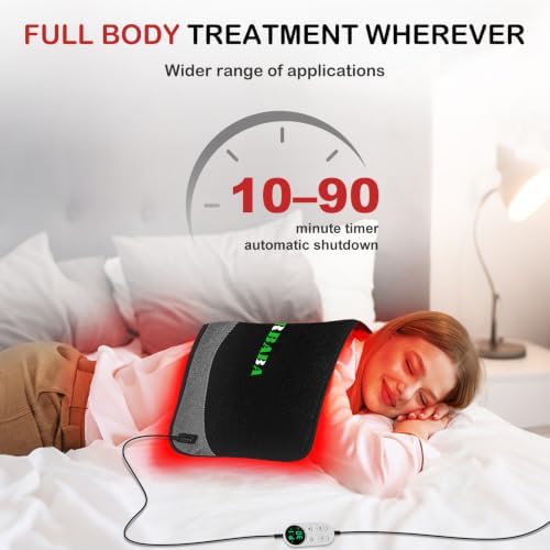 Red-Light-Therapy-for-Body,FSA Eligible HSA 2026 Upgraded | 4 Modes 5 Stage Power Medical-Grade TPU Mat for Body Pain Relief,20"x 9"Dual Wavelength Infrared Red Light Blanket LEDs - Image 2