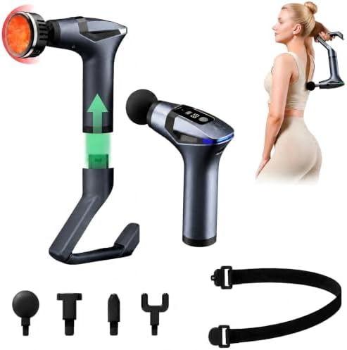Massage Gun with Heat & Extension Handle, 12 Speeds, Detachable Design by JOYSUWERUN