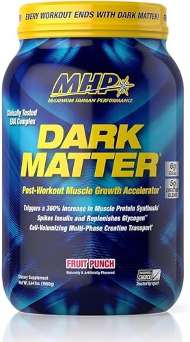 MHP Dark Matter Post Workout, Recovery Accelerator, w/Multi Phase Creatine, Waxy Maize Carbohydrate, 6g EAAs, Fruit Punch, 20 Servings, 55 Oz - Image 4
