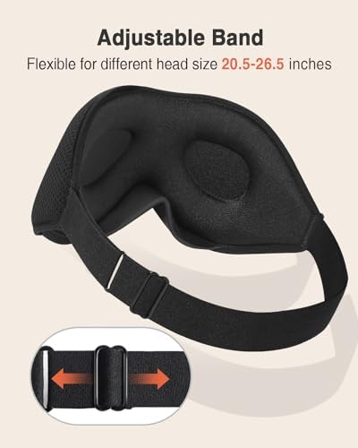 MABAO 2 Pack Sleep Mask for Side Sleeper, Eye Mask for Sleeping, Black - Image 6