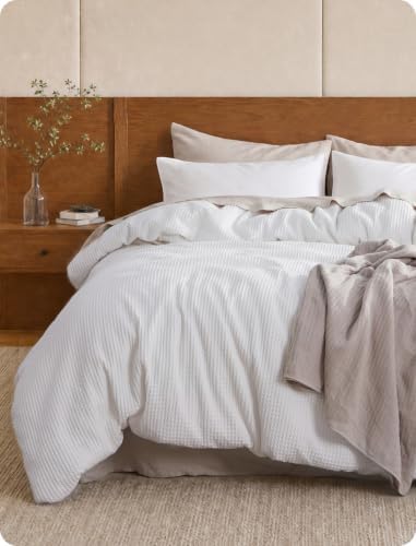Bedsure PureWoven Cotton Waffle Weave Duvet Cover, King, Duvet Cover Only by Unknown