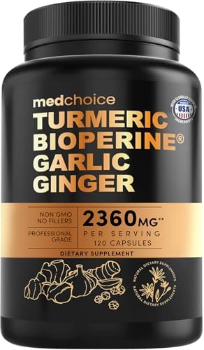 MEDCHOICE 4-in-1 Turmeric Joint Support with Garlic & BioPerine, 120ct by MedChoice