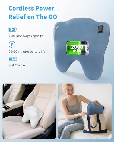 OWAYS Rilassa Cordless Back Massager with Heat, Shiatsu Neck Massager for Pain Relief Deep Tissue, 4D Kneading Massage Pillow for Back, Shoulder, Legs, Relax at Home Office and car - Image 2