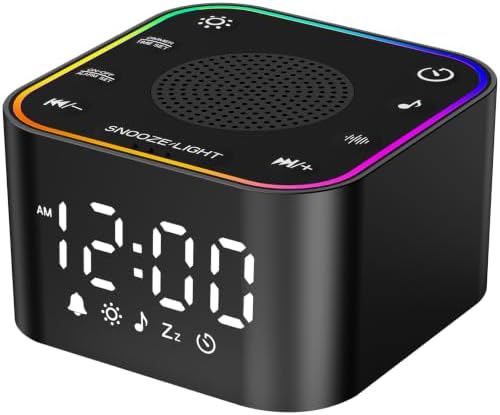 2-in-1 Sound Machine Alarm Clock: 30 Non-Looping Sounds, Compact by EnjoyNow