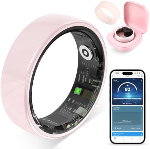 Smart Ring for Women, Health Tracker & 5ATM, COLMI R02. (Pink Ceramic, 9#) by ColmiDirect