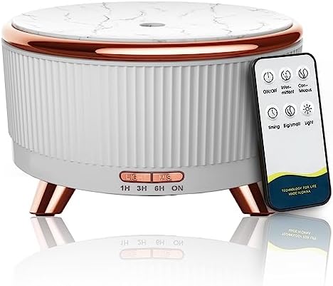 Diffusers for Essential Oils Large Room, 500ml Aromatherapy Diffuser Cool Mist Humidifier with Remote Control,7 Colors Lights & 6 Mist Mode Waterless Auto Off for Women Office Home by Jpord