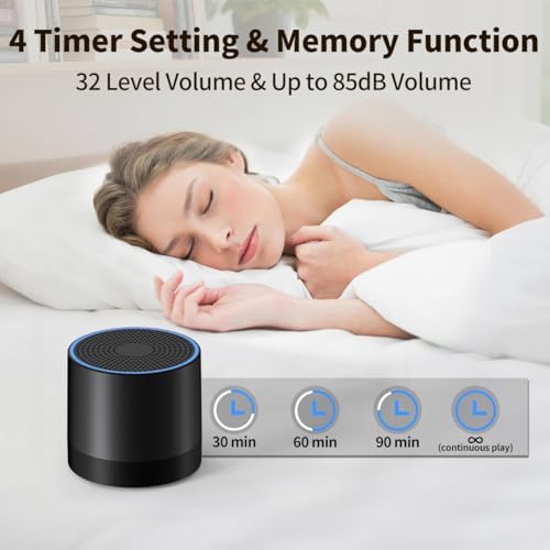 Portable Mini White Noise Machine Sound Machine with 30 Soothing Sounds for Newborn Kids Adults Rechargeable Sleep Brown Noise Machine with 4 Timers Memory Function for Travel Camping Home and Office - Image 6