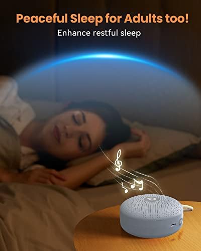 Dreamegg White Noise Machine - Portable Sound Machine for Baby Adult, Features Powerful Battery, 21 Soothing Sound, Noise Canceling for Office & Sleeping, Sound Therapy for Home, Travel(2Light Blue) - Image 7