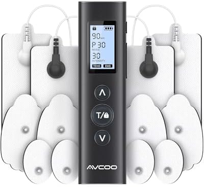 AVCOO 30 Modes TENS EMS Unit Muscle Stimulator for Pain Relief, 12 Pcs Pads by AVCOO