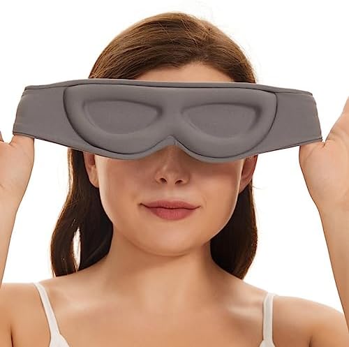 ALASKA BEAR Side Sleeper Sleep Mask, Patented, 100% Blackout, Dark Grey - Image 3