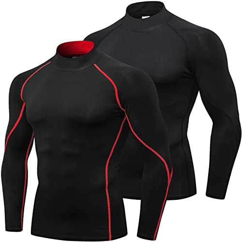 SPVISE Men's Compression Shirts Long Sleeve Mock Turtleneck Workout Tops by SPVISE