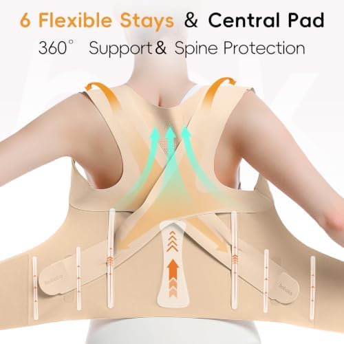 babaka Posture Corrector for Women, Invisible Lightweight Adjustable Back Brace for Upper and Lower Back Pain Relief, Hunchback, Hump, Scoliosis, Thoracic, Spine Corrector Under Clothes (Beige, Medium, Waist: 29''-35'') - Image 4