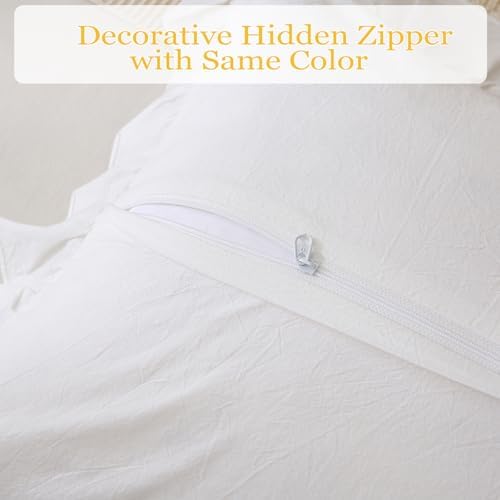 14x36 inches Off White Ruffled Lumbar Pillow Cover 1 Piece - Image 6