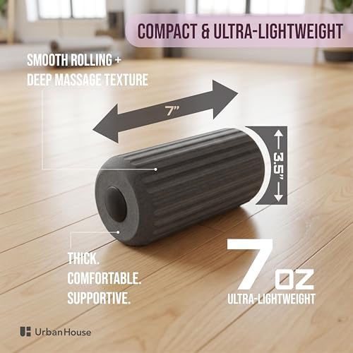 Travel Mini Foam Roller for Deep Tissue Massage - Ultralight Portable Back Roller size 3.5" x 3.5" x 7" for Back Pain Relief, Neck, Legs & Muscle Recovery - Compact Foam Roller for Gym, Office, Travel - Image 2