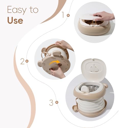 Travel Potty Seat for Toddler，Foldable Car Potty for Toddler, Portable Toilet Seat for Kids with Potty Liners, Absorbent Pads, Portable Potty Seat for Toddler Travel, Camping And Outdoor Use - Image 5