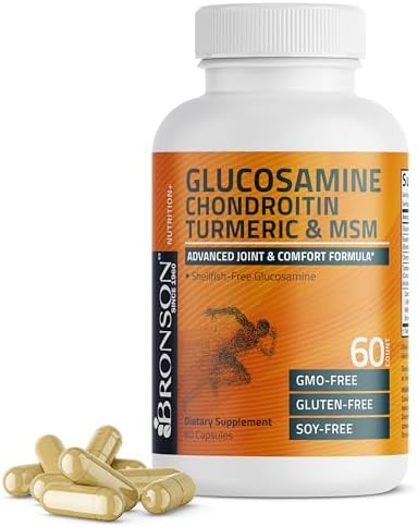 Bronson Glucosamine Chondroitin Turmeric & MSM Joint Support, 60 Capsules by Bronson