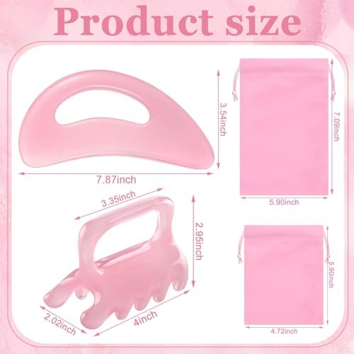 ProSuites 2Pack Fascia Massage Tool,Fascia Blaster for Cellulite Release Pink Resin Body Gua Sha Tool for Waist,Back,Legs,Face - Image 4