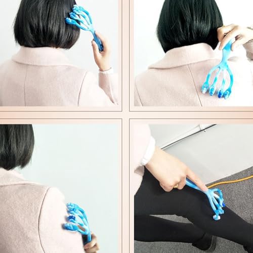 Healifty Handheld Four Claws Roller Massager Claw Massager for Head Hand Foot Leg Neck and Back Portable Massage Tool for Home Office or Shower 3 Pack - Image 6