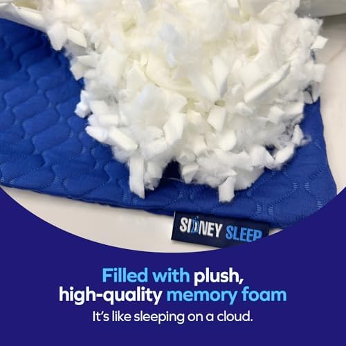 Sidney Sleep Pillow for Side and Back Sleepers - Comfort for Neck and Shoulder Pain - Adjustable and Customizable Shredded Memory Foam Filling - King Size - Extra Foam Fill Included (Blue, King) - Image 6