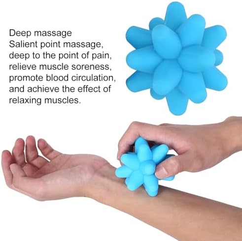 Dioche Spiky Massage Balls, 2 Colors Acupoint Physical Massage Balls, Lacrosse Ball Roller Set Perfect for Foot Massage, Deep Tissue Massage, Trigger Point (Blue) - Image 3