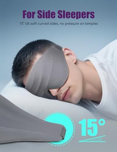 Sleep Eye Mask for Men Women, EVA BELLE Light Blocking Sleeping Mask for Side Sleeper, 3D Contoured Cup Night Blindfold, Lash Extensions 3D Sleeping Mask with Adjustable Strap for Travel, Night & Nap - Image 3