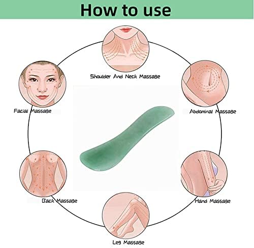 Gua Sha Facials Tools for Back Massage Tools Board Natural Jade Stone for SPA Acupuncture Therapy Trigger Point Treatment - Image 4